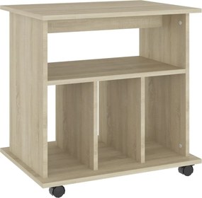 vidaXL Ντουλάπι Τροχήλατο Sonoma Δρυς 60 x 45 x 60 εκ. από Επεξ. Ξύλο