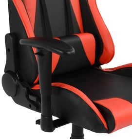 ΚΑΡΕΚΛΑ ΓΡΑΦΕΙΟΥ GAMING  SPEED ΜΑΥΡΟ ΚΟΚΚΙΝΟ PU 68,5 x 71,5 x 133,5 εκ.