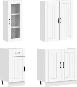 vidaXL Μονάδα κουζίνας LUCCA 8 pcs Λευκό Επεξεργασμένο Ξύλο