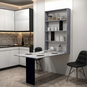 Τραπέζι Hartford 428, Σκυρόδεμα, Μαύρο, 73x80x130cm, 39 kg, Πλαστικοποιημένη μοριοσανίδα | Epipla1.gr