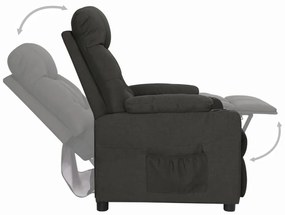 vidaXL Πολυθρόνα με Ανύψωση Μαύρη Υφασμάτινη