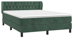 ΚΡΕΒΑΤΙ BOXSPRING ΜΕ ΣΤΡΩΜΑ ΣΚΟΥΡΟ ΠΡΑΣΙΝΟ 140X190ΕΚ. ΒΕΛΟΥΔΙΝΟ 3127670