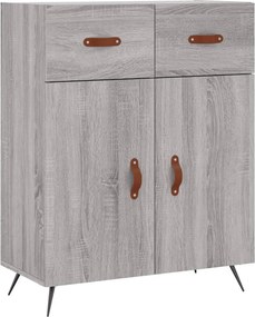 vidaXL Ντουλάπι Γκρι Sonoma 69,5 x 34 x 180 εκ. Επεξεργασμένο Ξύλο