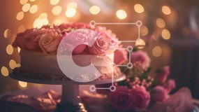 Σετ των 2 Intra Συλλεκτικό Ξύλινο Παζλ Plywood 4mm - Λευκό κέικ με ροζ τριαντάφυλλα και λουλούδια Σε Ξύλινο Κουτί - Διαστάσεις: 10x10 cm – 25 κομμάτια