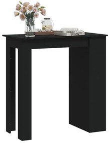 Τραπέζι Μπαρ με Ράφια Μαύρο 102x50x103,5 εκ. από Μοριοσανίδα - Μαύρο