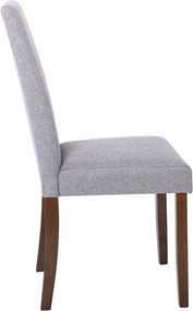 OPTIMAL Καρέκλα Τραπεζαρίας, Απόχρωση Καρυδί Ύφασμα Γκρι   2τμχ