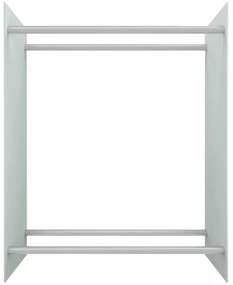 Ράφι Καυσόξυλων Λευκό 80 x 35 x 100 εκ. από Ψημένο Γυαλί