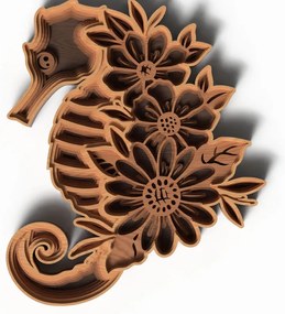 Σετ των 2 Intra απο ξύλο plywood 3mm-4mm πάχος – Σκηνή ωκεανού αστερίας - τρισδιάστατη Δίασταση 20x20 cm INTRAFABR-119581566