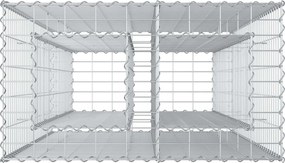 vidaXL Ανασηκωμένο κρεβάτι gabion Ασημί