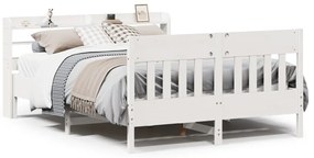 vidaXL Σκελετός Κρεβ. Χωρίς Στρώμα Λευκό 150x200 εκ Μασίφ Πεύκο