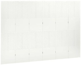 vidaXL Διαχωριστικό Δωματίου με 6 Πάνελ Λευκό 240 x 180 εκ. από Ατσάλι