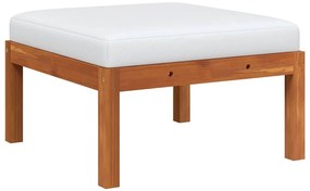 vidaXL Υποπόδιο Κήπου από Μασίφ Ξύλο Ακακίας με Μαξιλάρι