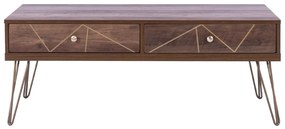 Τραπεζάκι σαλονιού KAITLYN Καρυδί - Χρυσό 110x59x42Υ εκ. 110x59x42 εκ.