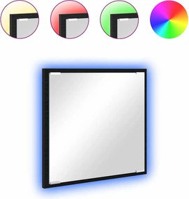 vidaXL Καθρέφτης μπάνιου LED Μαύρη Οξυά 40 x 37 x 8.5 εκ.