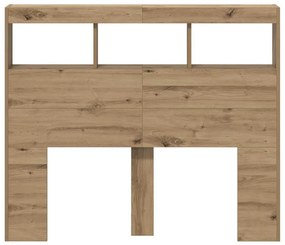 vidaXL Κεφαλάρι Ντουλάπι με LED artisan δρυς 121 x 17 x 102 εκ.
