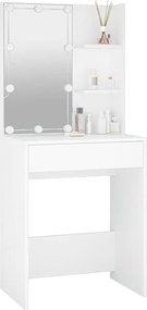 vidaXL Μπουντουάρ με LED Λευκό 60x40x140 εκ.