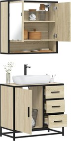 vidaXL Σετ Επίπλων Μπάνιου 2 Τεμαχίων Sonoma Δρυς Επεξεργασμένο Ξύλο