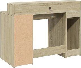 vidaXL Γραφείο με LED Sonoma δρυς 120x55x91 εκ. Επεξεργ. Ξύλο