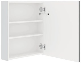 vidaXL Καθρέφτης Μπάνιου με Ντουλάπι &amp; LED Λαμπερό Λευκό 50x14x60 εκ.