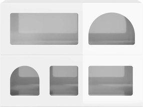 vidaXL Πλαϊνό γραφείο Υψηλής γυαλάδας λευκό 80.5 x 35 x 59 εκ.