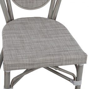 Καρέκλα KASON C5109 Αλουμινίου Bamboo Look Πατίνα Γκρί με Textline 45x57x88 εκ. 45x57x88 εκ.
