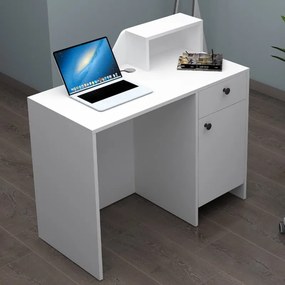 Γραφείο υποδοχής - reception Merlin Megapap χρώμα λευκό 110x50x101,8εκ.