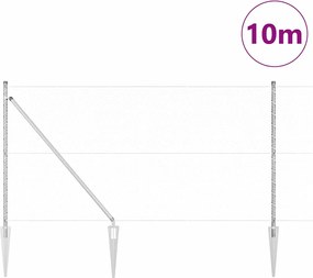 vidaXL Στύλος Περιφράξεων Ασημί 10 x 1,4 μ (25 χλστ πλέγμα) Ατσάλι