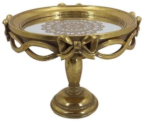 Διακοσμητικός Δίσκος Με Πόδι 253-223-515 25,5x20cm Gold Polyresin