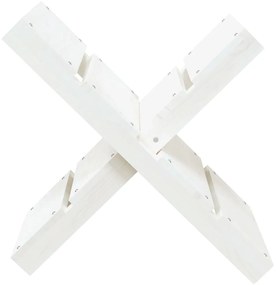 vidaXL Ξυλοθήκη Λευκή 47 x 39,5 x 48 εκ. από Μασίφ Ξύλο Πεύκου