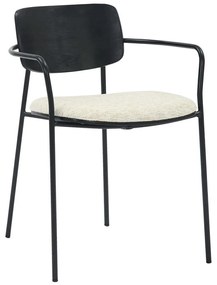 Καρέκλα Vikki HM9980.02 54x54x75,5cm Black-Ecru Wood,Metal