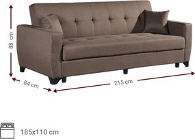 Καναπές - κρεβάτι Baron τριθέσιος-Kafe