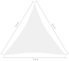 Πανί Σκίασης Τρίγωνο Λευκό 3,6 x 3,6 x 3,6 μ. Ύφασμα Oxford - Λευκό