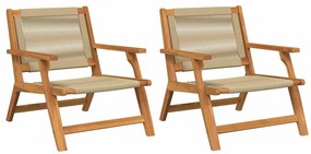 vidaXL Εξωτερικά Έπιπλα 2 pcs Μπεζ 78 x 67 x 73εκ. Μασίφ ξύλο ακακίας