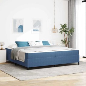 vidaXL Σκελετός Κρεβατιού με στρώμα Μπλε 200 x 200 cm ύφασμα