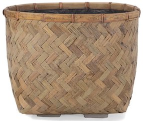 Γλάστρα Bamboo L 0830015 37x37x27cm Natural Soulworks Ξύλο,Τσιμέντο