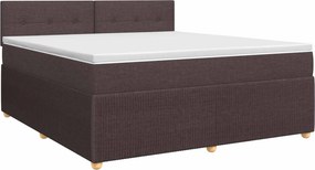 vidaXL Κρεβάτι box spring με στρώμα Σκούρο Καφέ 140 x 190 cm Ύφασμα