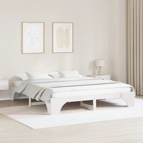 vidaXL Κρεβάτι Λευκό 180x200 εκ. από Μασίφ Ξύλο Πεύκου