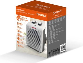 BRUNO 2 σε 1 αερόθερμο δωματίου BRN-0211, 2000W, με ανεμιστήρα, λευκό