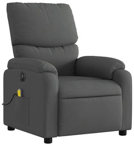 vidaXL Πολυθρόνα Μασάζ Ανακλινόμενη Ηλεκτρική Σκούρο Γκρι Υφασμάτινη