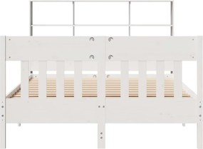 vidaXL Σκελετός Κρεβ. Χωρίς Στρώμα Λευκό 140x190 εκ Μασίφ Πεύκο