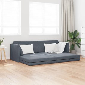 vidaXL Καναπές-κλίνες 2 σε 1 Σκούρος Γκρι 213x144x60 cm Βελούδο