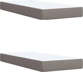 vidaXL Κρεβάτι Boxspring με Στρώμα Taupe 200x200 εκ. Υφασμάτινο