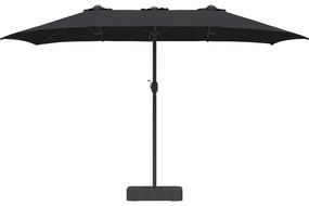 vidaXL Ομπρέλα Κήπου Μαύρο 385 x 209 x 244 εκατοστά ύφασμα