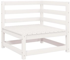 vidaXL Καναπέδες Κήπου Γωνιακοί 2 τεμ. Λευκοί από Μασίφ Ξύλο Πεύκου