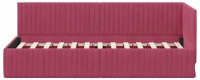 vidaXL Κρεβάτι Γωνίας με κεφαλάρι Μπορντό 80 x 200 cm Βελούδο