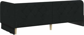 vidaXL Κρεβάτι Γωνίας Μαύρο 80 x 200 cm ύφασμα