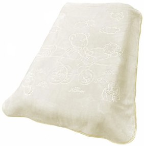 Κουβέρτα Βελουτέ Ανάγλυφη Πολυτελείας bebe Bicycle Bear 22 110X140 Ecru 100% Polyester