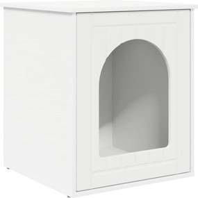 vidaXL Σπίτι Γάτας Λευκό 53 x 52 x 62 εκ Επεξεργασμένο ξύλο