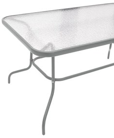 Τραπέζι Valor μέταλλο γκρι-γυαλί 140x80x70εκ 140x80x70 εκ.
