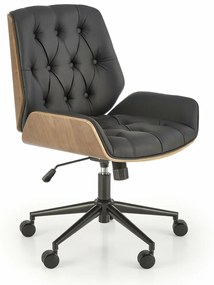 Καρέκλα γραφείου Houston 1522, Καρυδί, Μαύρο, 90x60x65cm, 17 kg, Με μπράτσα, Με ρόδες, Μηχανισμός καρέκλας: Κλίση | Epipla1.gr